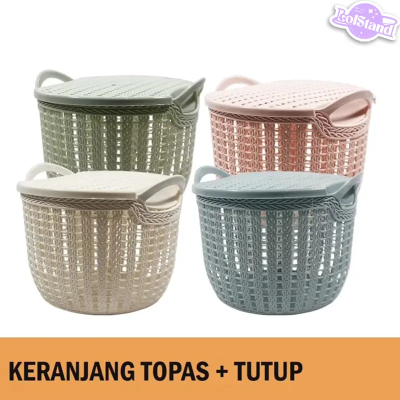 Keranjang TOPAS TUTUP / Keranjang Serbaguna /Storage Basket / Box / Kotak Penyimpanan Organizer Anak 2