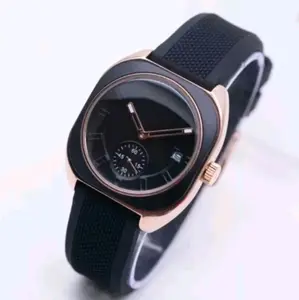 jam tangan wanita elegant analog tali silikon rubber Kulit Luxury Red jam tangan cewek import