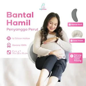 My Bunda Collection - Bantal Penyangga Perut Ibu Hamil Nyaman dengan Inner Putih Bantal Bumil Polos