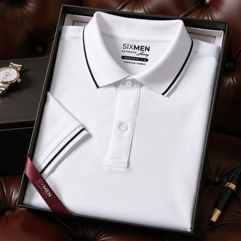 Áo Polo nam trơn Basic viền cổ bẻ [Tặng Kèm Hộp Quà] SIXMEN BASIC vải Feelmax Poly trẻ trung, thanh lịch, sang trọn Menswear Kem