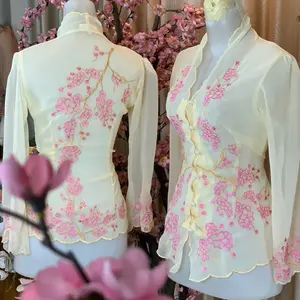 Kebaya kartini kancing mutiara bunga sakura