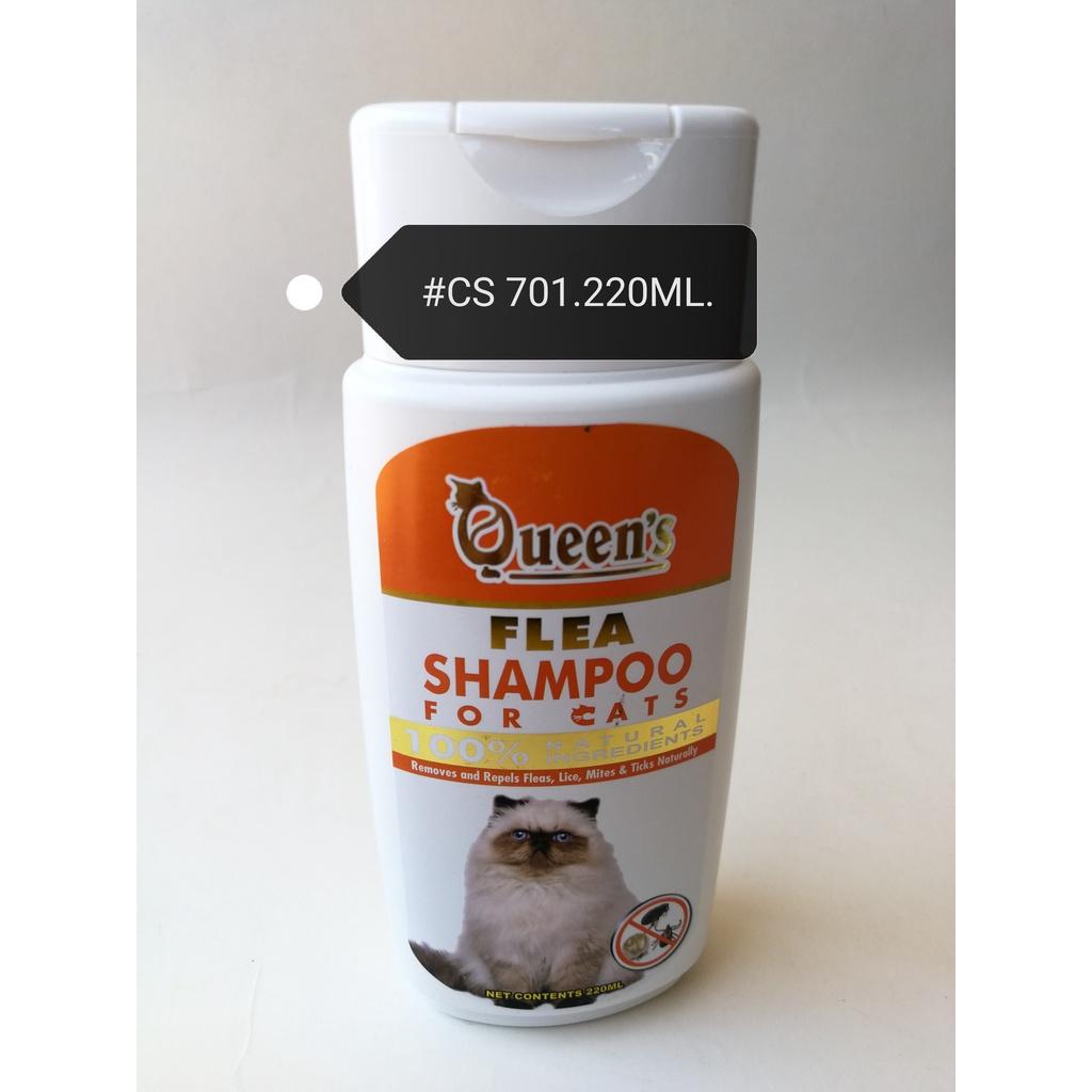 Queen's Cat Flea Shampoo 220ml Lice Mites Ticks Syampu Kutu Kucing