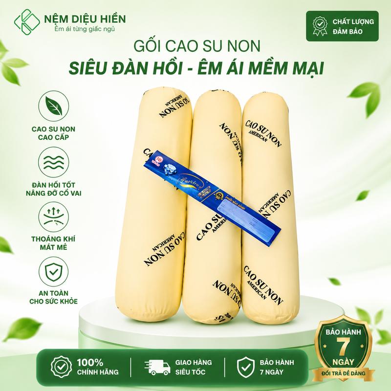 Gối Ôm Cao Su Non AMERICAN Memory Foam Cao Cấp Kích Thước 35x100cm – Êm Ái Mềm…