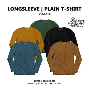 ALMOS KAOS POLOS LONG SLEEVE LENGAN PANJANG UPSTATe Cotton Combed 24s Unisex Cowok Katun Oblong Pria Basic Bandung