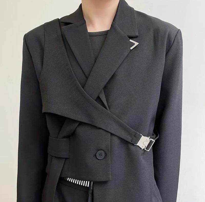 blazer 2in1 harajuku korean style keren Tangan Panjang 4
