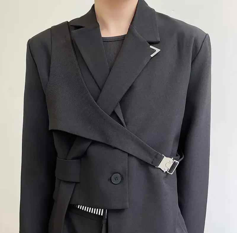 blazer 2in1 harajuku korean style keren Tangan Panjang 4