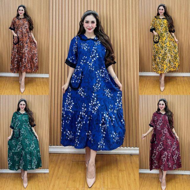 Product Introduction of Dres Ledy Terbaru Bahan Rayon Premium Busui LD120 - Rempel Bawah - Midi, Dewasa, Bumil, Casual, Panjang, Baju, Motif, Atasan, Katun, Wanita 13