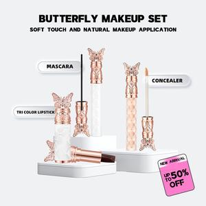 Ocheal  Face Makeup Set 3pcs Matte Long-lasting Lipstick+Waterproof Full Coverage Concealer+Lengthens Eyelashes Extension Black Silk Fiber Mascara Female Makeup Cosmetic