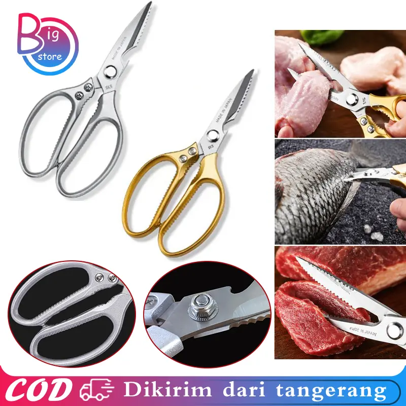 Gunting Dapur Multifungsi Stainless Untuk Ayam Tulang Ikan Sayur Serbaguna