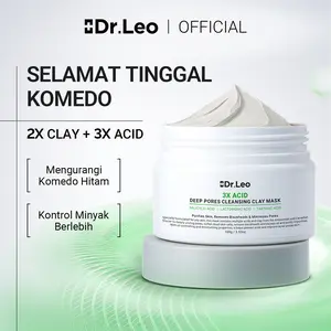 【BUY MORE SAVE MORE】Dr.Leo 3X Acid Deep Pores Cleansing Clay Mask 100g| Masker Komedo Hitam & Putih | Kontrol Minyak & Bersihkan Pori | Skincare untuk Kulit Berminyak & Berjerawat