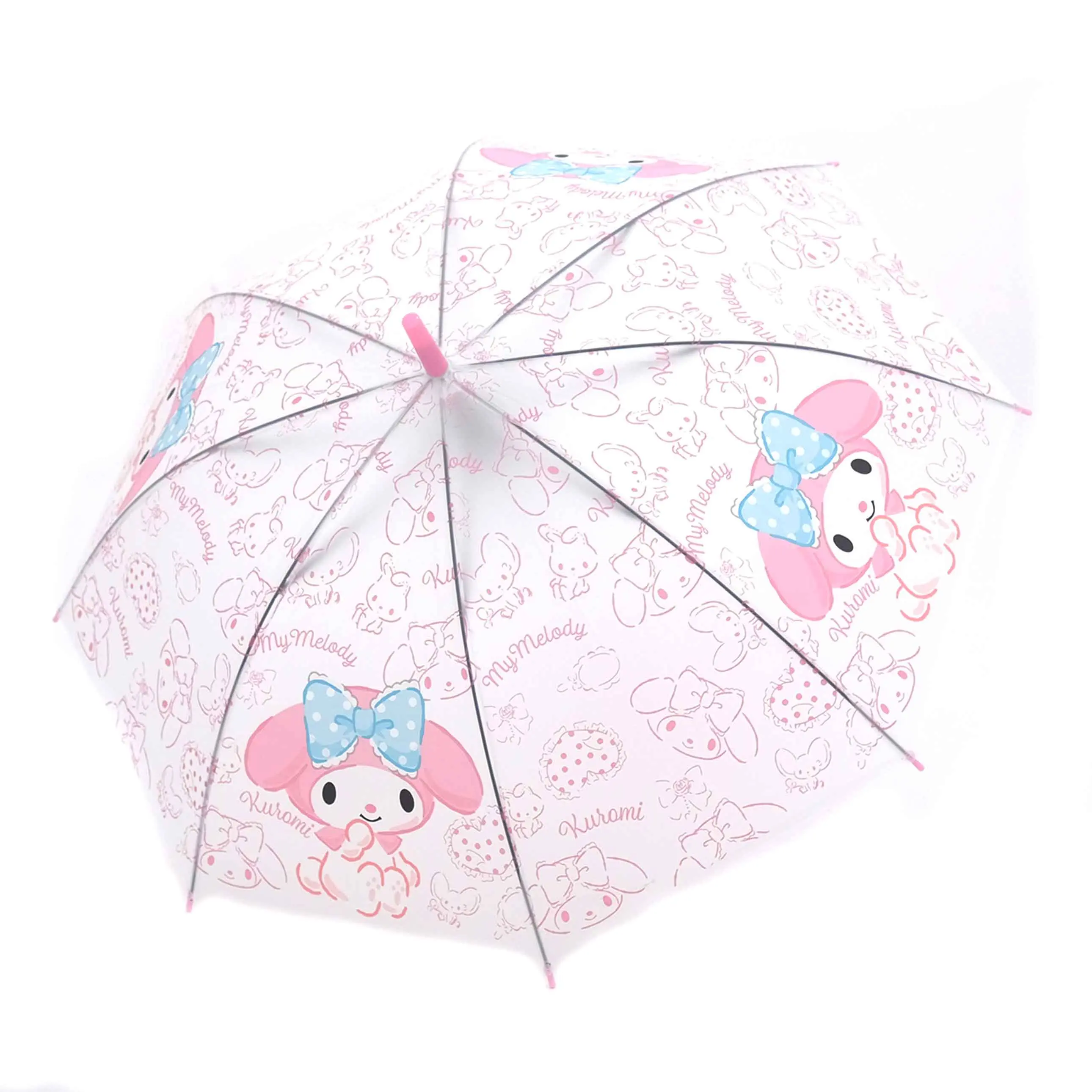 Payung Tongkat Anak Buka Otomatis Halus Transparan Doff Motif Sanrio, Kuromi - 2504