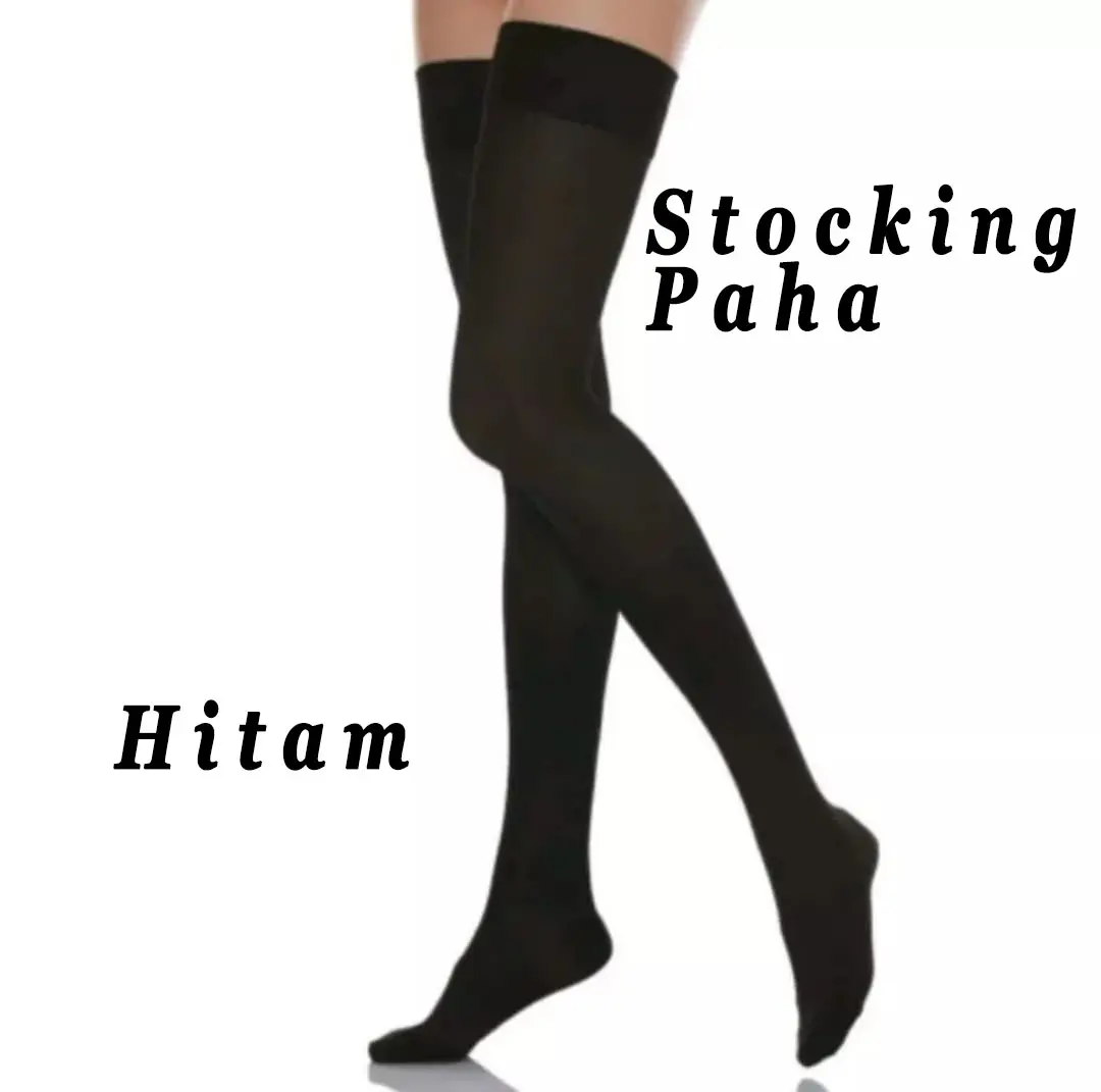 Stocking paha wanita dewasa warna Hitam nyaman Tidak gatal
