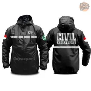 Jaket Eleganter Civil Engineering bahan parasut semi wf jaket teknik sipil scotlight safety custom Panjang Pria  Tebal Outdoor
