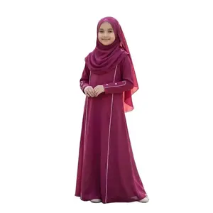 Fazira Kids Gamis Anak Perempuan Usia 5th Sampai 12th Variasi List Putih Bahan Baby Moss