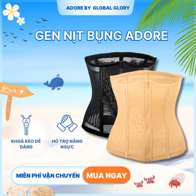 [SALE MẠNH] Đai Nịt Bụng ADORE, Gen Nịt Bụng Định Hình Co Giãn Chất Ren Mặc Thoải Mái, Không Lộ Viền Có Khóa Kéo Ở Giữa Nữ Women đai  nịt ÁO