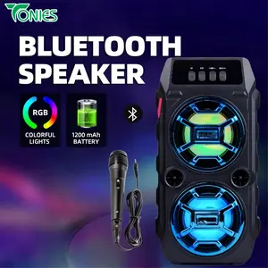 Speaker bluetooth Tonies-666 karaoke free mic portabel speaker termurah big bass