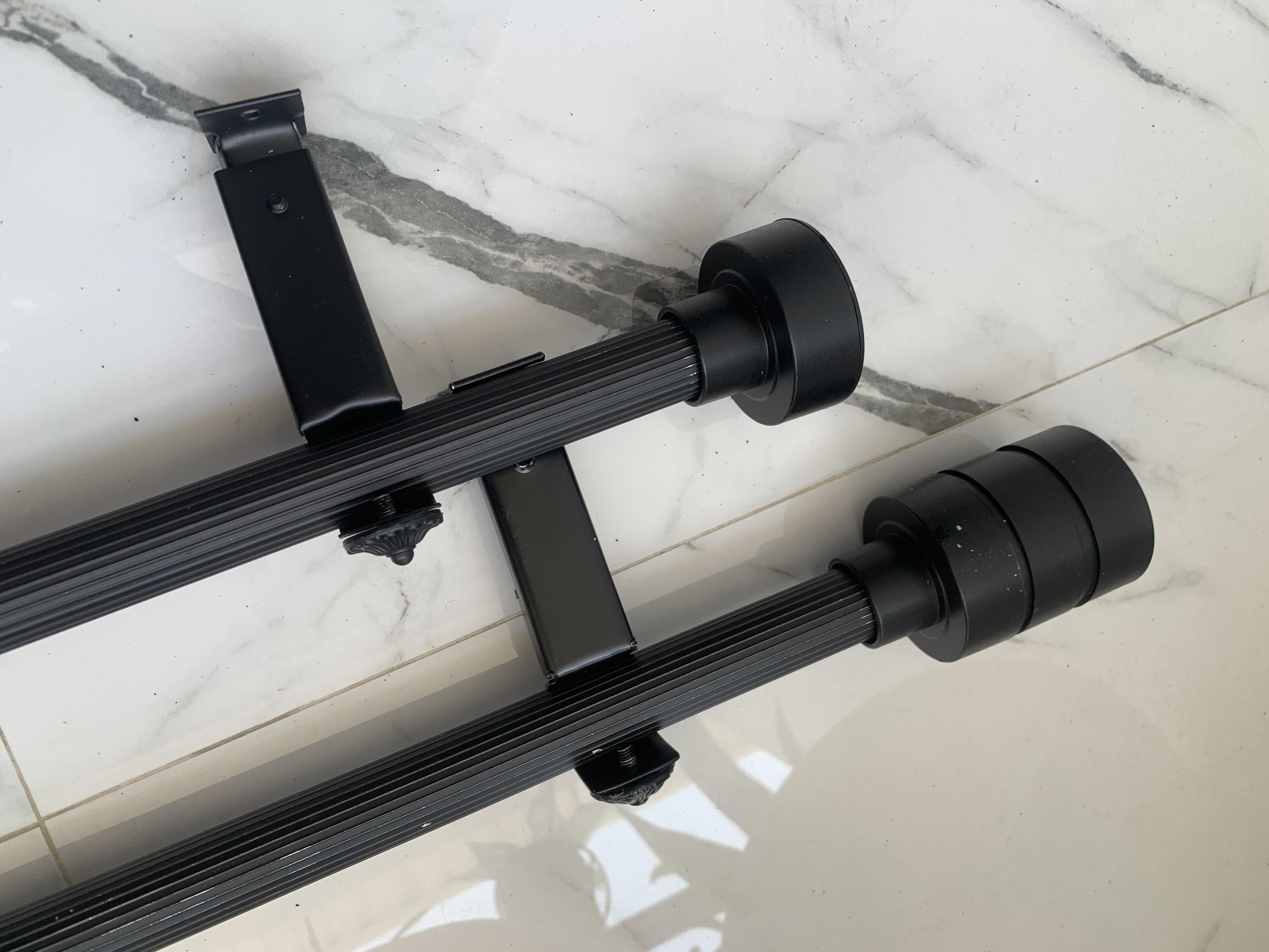 Hersani Rollet Gordyn Minimalis Batang Gorden Full Set Warna Hitam Dof Tirai Pintu Jendela