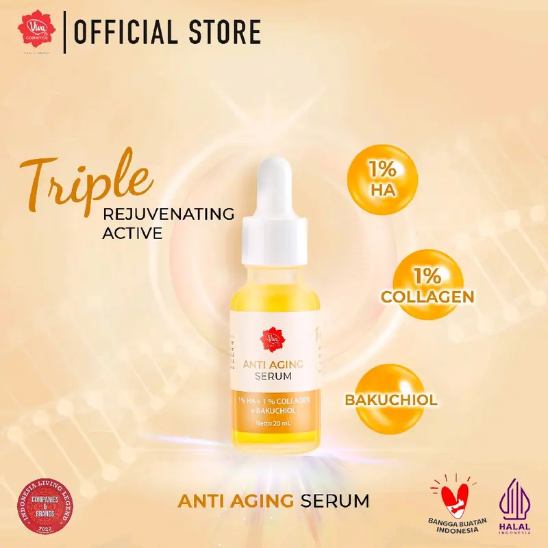 Viva Face Serum 20ml (Acne,Glowing,Anti aging,gold,VitC,Peeling) 2