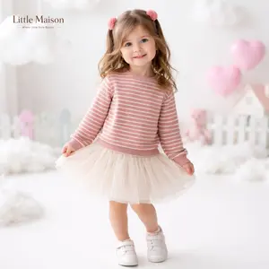 LITTLE MAISON SWEATER SALUR ANAK PEREMPUAN USIA 2 - 11 TAHUN PREMIUM QUALITY