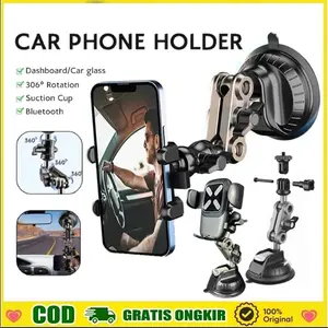 [] ABS Car Holder Dudukan Handphone Kaca Mobil Phone Holder 360 Derajat Bahan ABS Alumunium Kokoh Universal