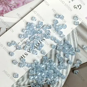 [Pilih Warna] 10 gr Manik-manik Transparan bentuk Diamond Bicone 6 MM - Grade A