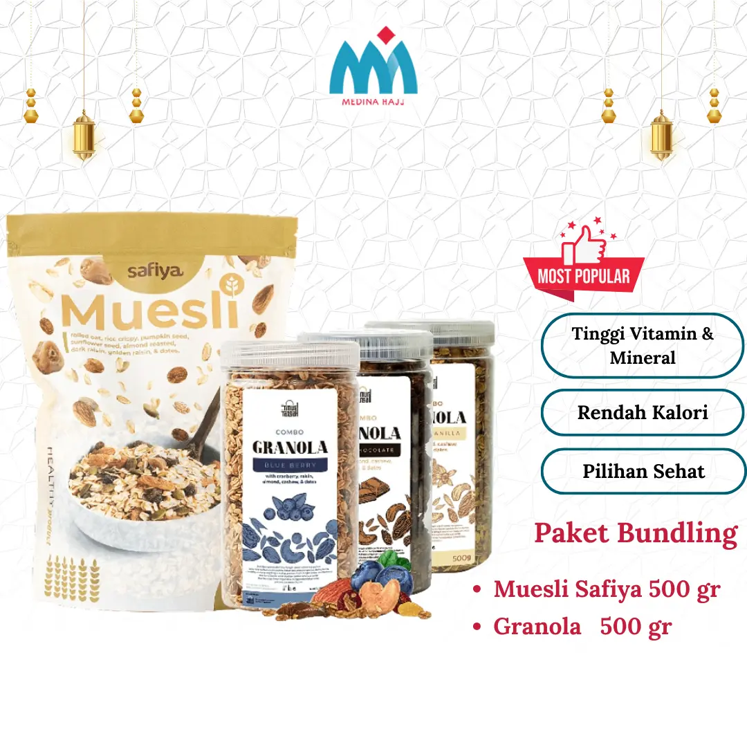 [Bundling Hemat] Muesli Safiya 500 gr + Granola Timur Tengah 500 gr