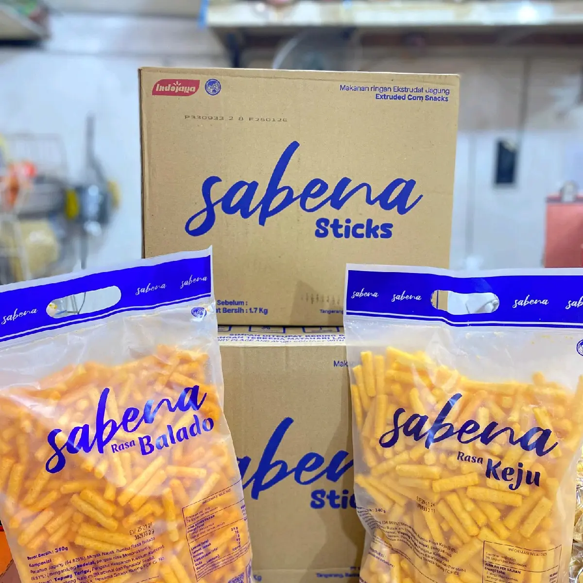 Sabena Stik 1 Kardus Isi 5 Aneka Rasa Balado/Keju