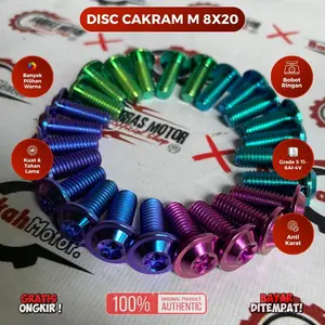 BAUT TITANIUM PIRINGAN DISC CAKRAM M 8X20 DRAT 12 YAMAHA & HONDA FULL DRAT GRADE 5