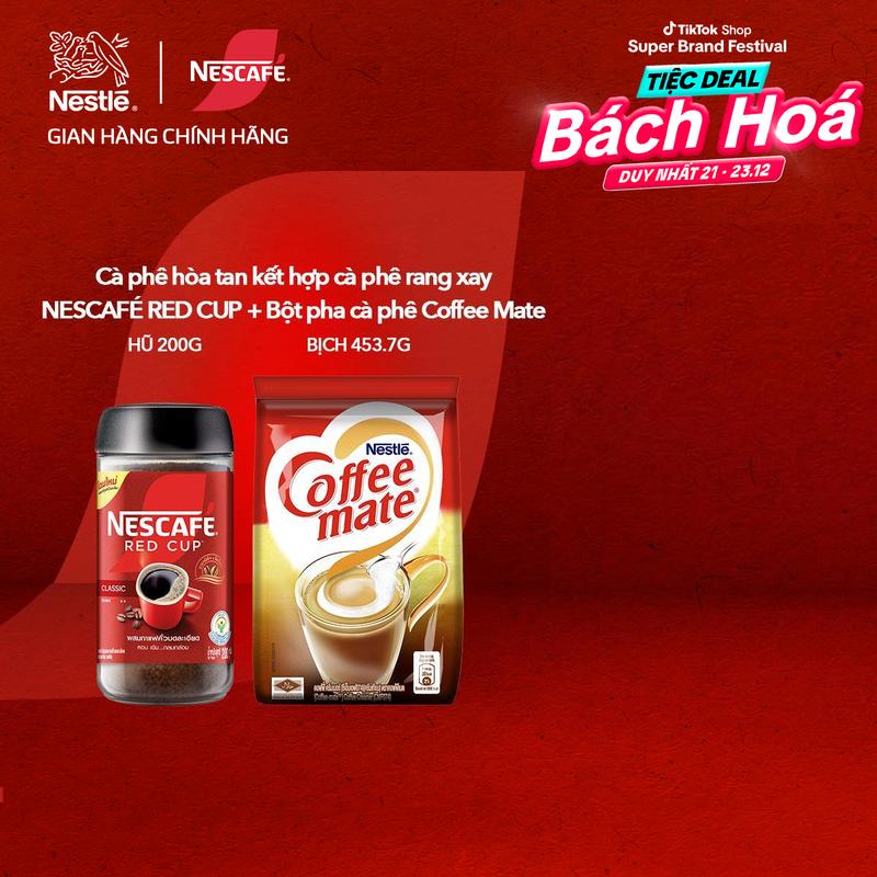  Nestlé VN Combo Hũ Cà Phê Hòa Tan Kết Hợp Cà Phê Rang Xay NESCAFÉ RED CUP hũ 200g + Bịch Bột kem Nestle Coffee Mate 453.7g- ST 