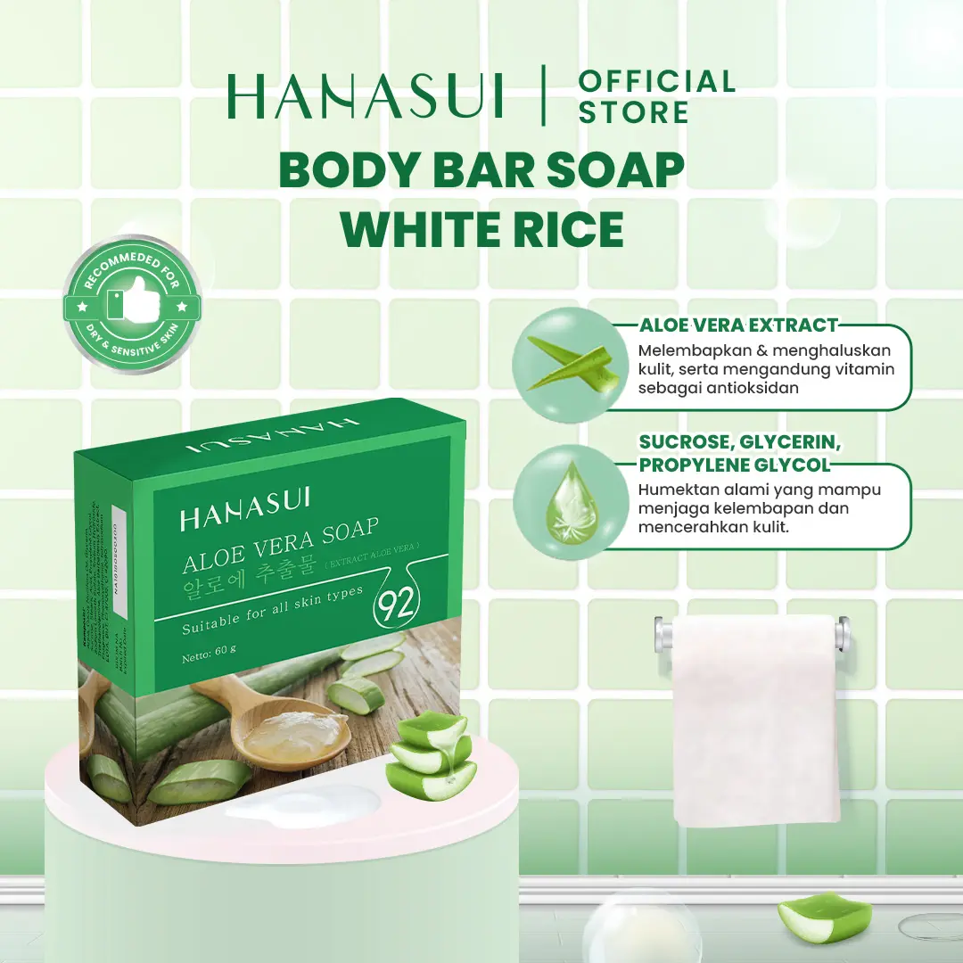 HANASUI BAR SOAP ALOE VERA 60GR