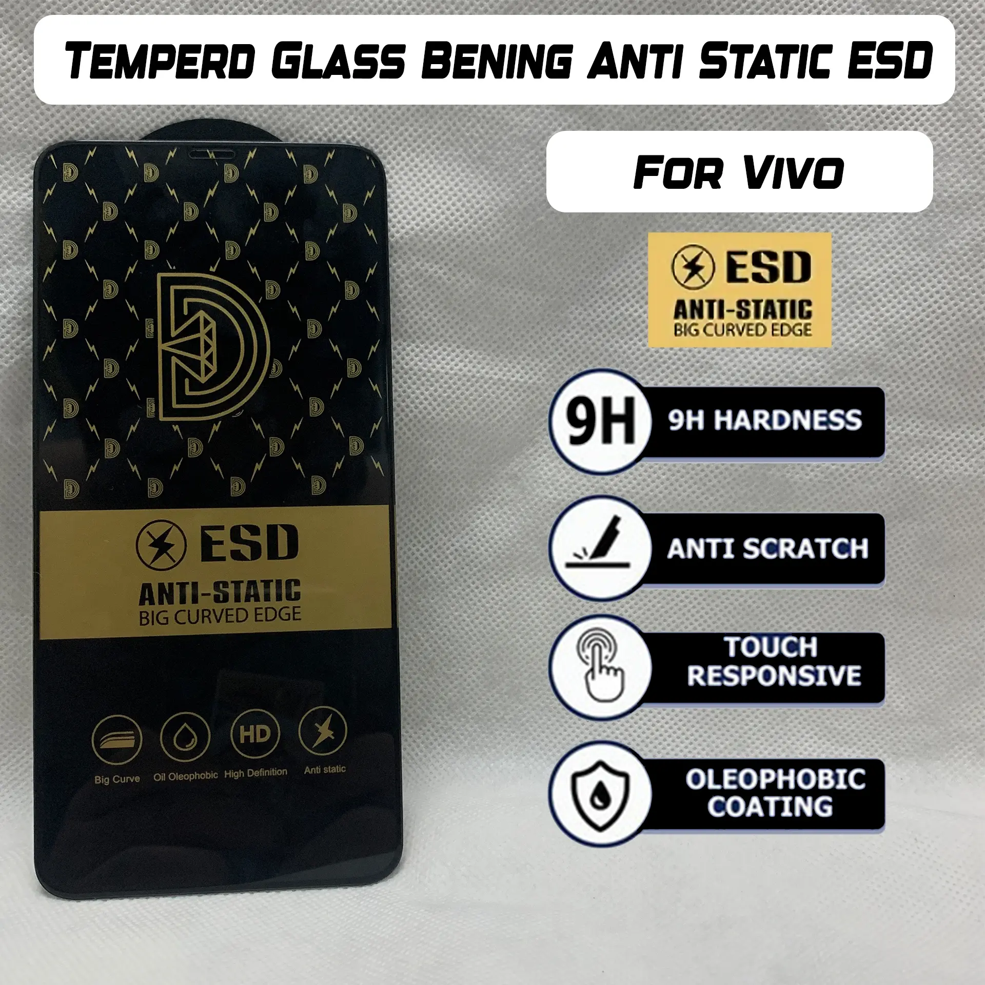 Tempered Glass Kaca Bening For Vivo Series ESD Anti Static Pelindung Layar HP Cover Layar Anti Gores Tebal Kaca Temperd Glass