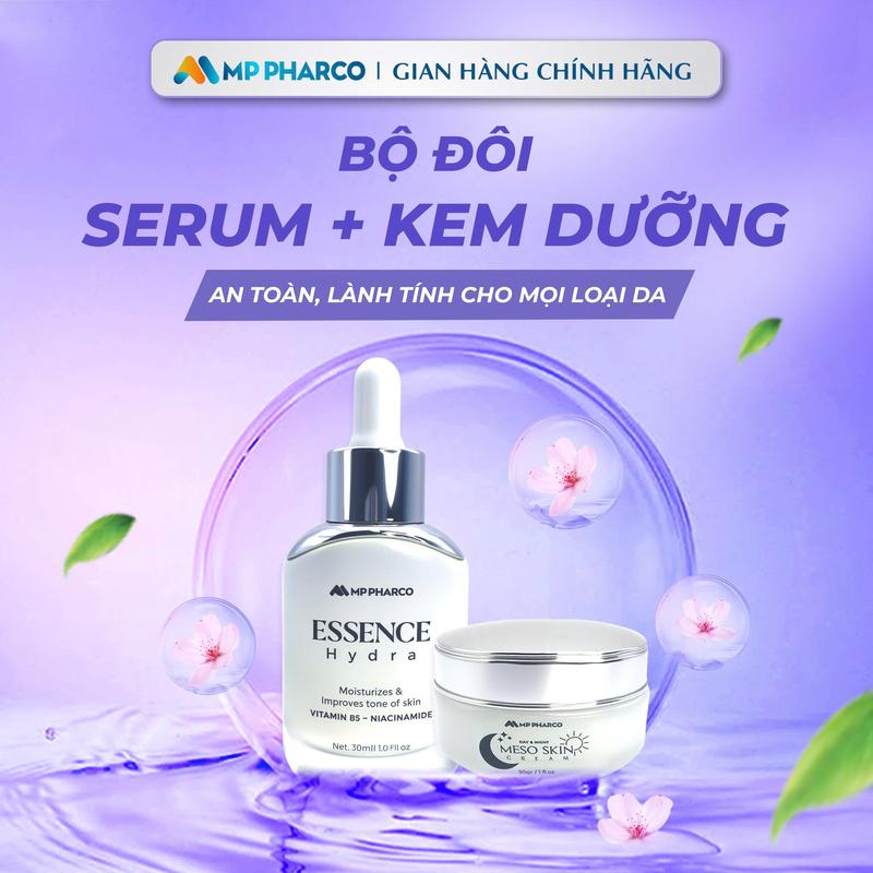 K60a Combo Kem Meso và Serum Hydra B5 30ml hỗ trợ dưỡng sáng da dưỡng ẩm - Làm Đẹp Da Skincare Women Nữ