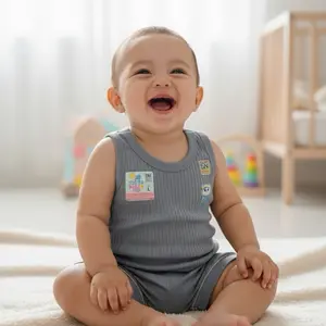 MEGA 6 Pcs Singlet Bayi Kaos Kutang Anak Baju Kutung Polos Salur Warna DTF