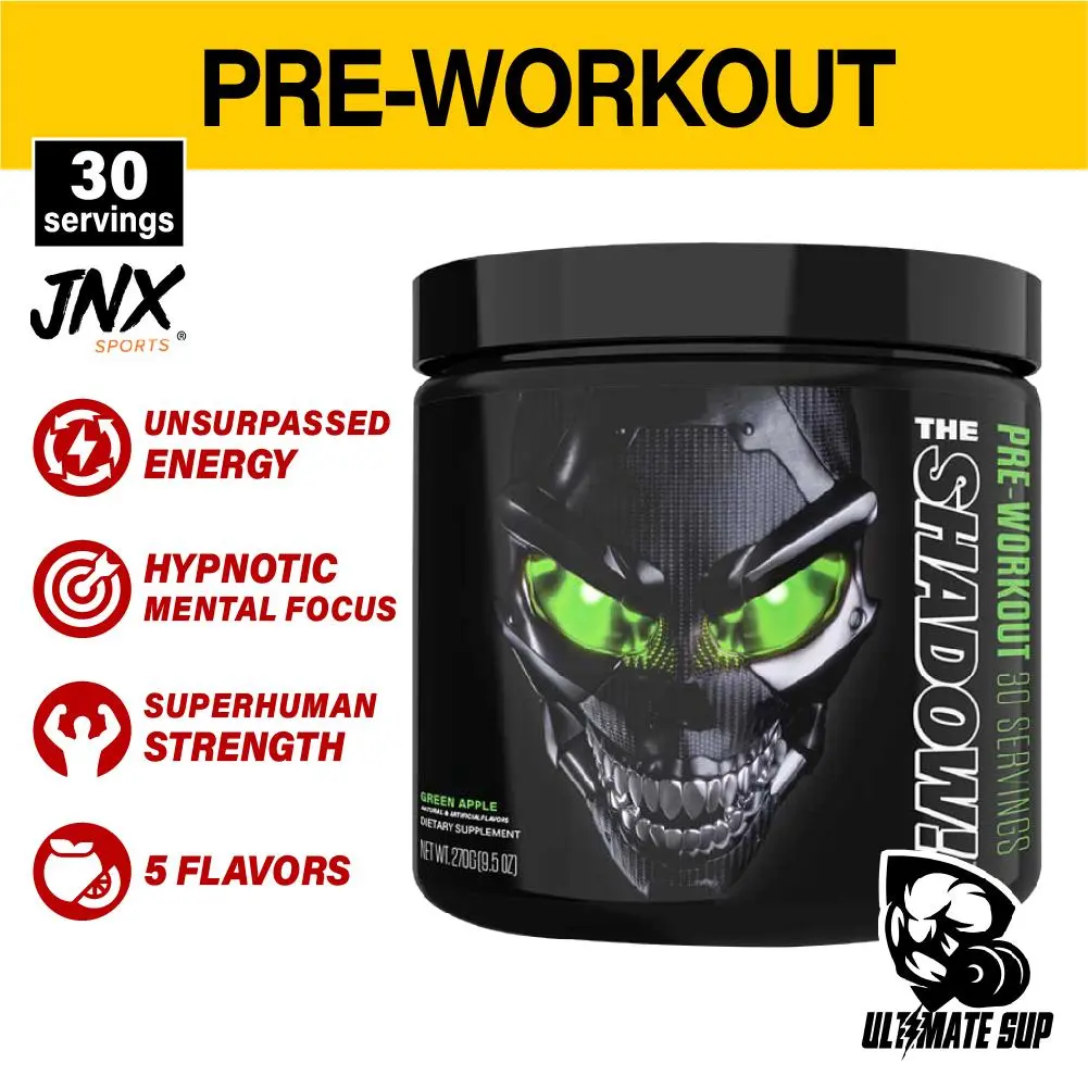 JNX Sports, The Shadow, Pre Workout | Mental Focus | Intense Muscle Pump | Ultimate Pre-workout - Ultimate Sup