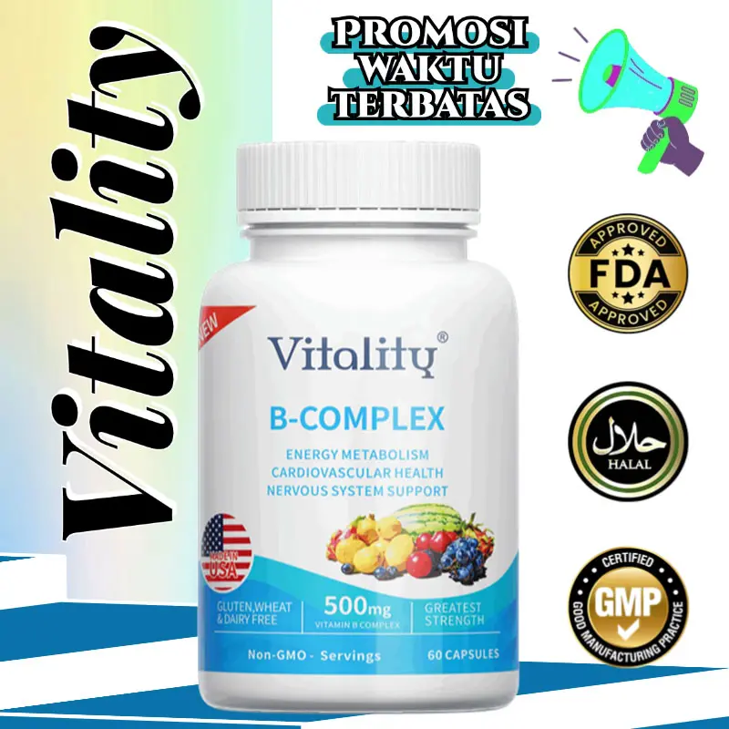 Vitamin B Kompleks, Termasuk B1, B2, B3, B5, B6, B7, B9, B12, Meningkatkan Energi & Imunitas