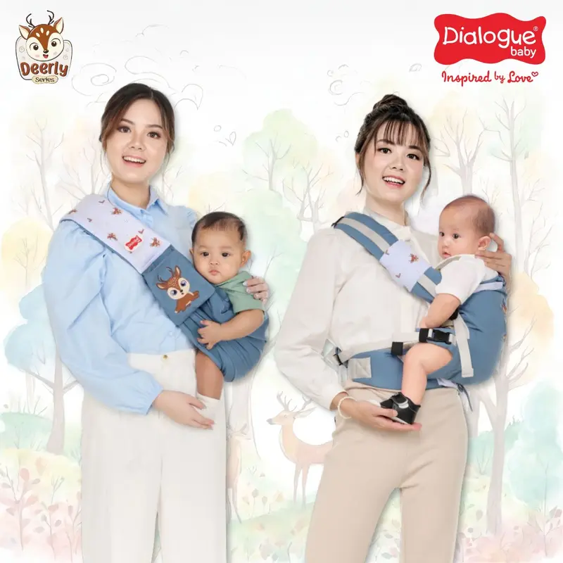 Gendongan Bayi Samping 4 in 1 Dialogue Baby Deerly Series DGG4323 Sling Murah Newborn M Shape 2