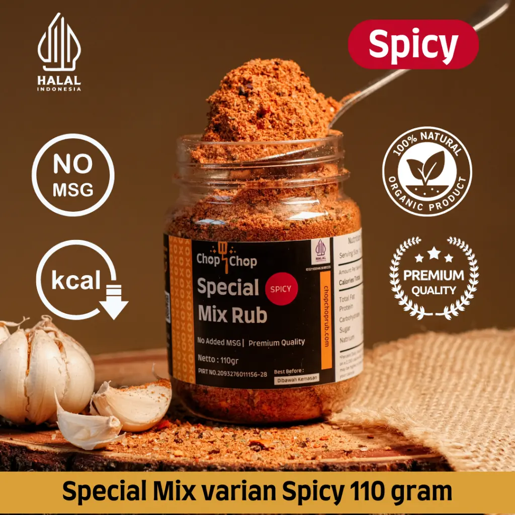 Chopchop Special Mix Rub Spicy Bumbu Marinasi Rendah Kalori 110gr Masakan Instan