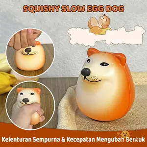 TAIYO Squishy Slow Egg Dog Squeeze Pencet Soft Squisi Telur Smooth Cute Stress Relief Mainan