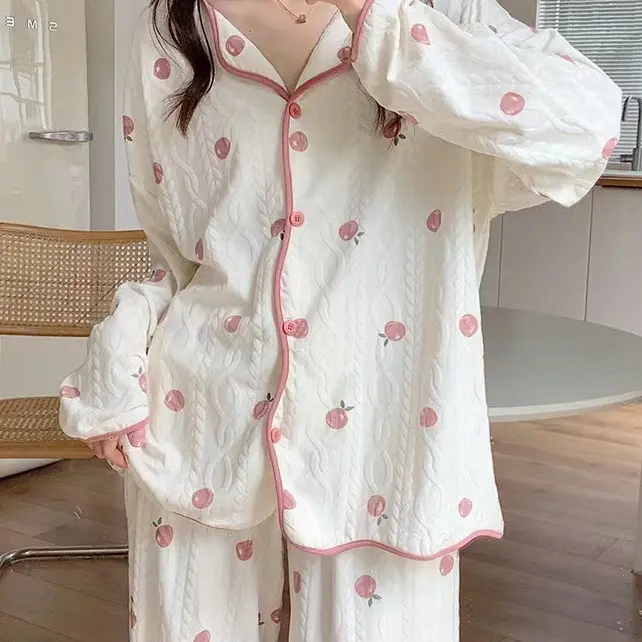 PIYAMA DEWASA KARAKTER LENGAN PANJANG IMPORT KATUN PAKAIAN WANITA TIDUR / BAJU TIDUR SETELAN CELANA PANJANG IMPORT 7