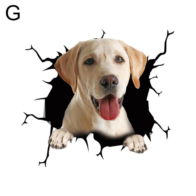 Product Introduction of Waterproof Car Decals Cute Crack Dog Wall Sticker Glass Window Door Home Decoration Cartoon Animals Wallpaper Removable Poster 36