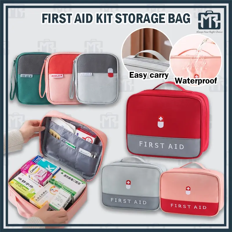 Portable First Aid Kit Storage Bag Medical Supplies Organizer Bag Medical Beg First Aid Box Beg Pertolongan Cemas