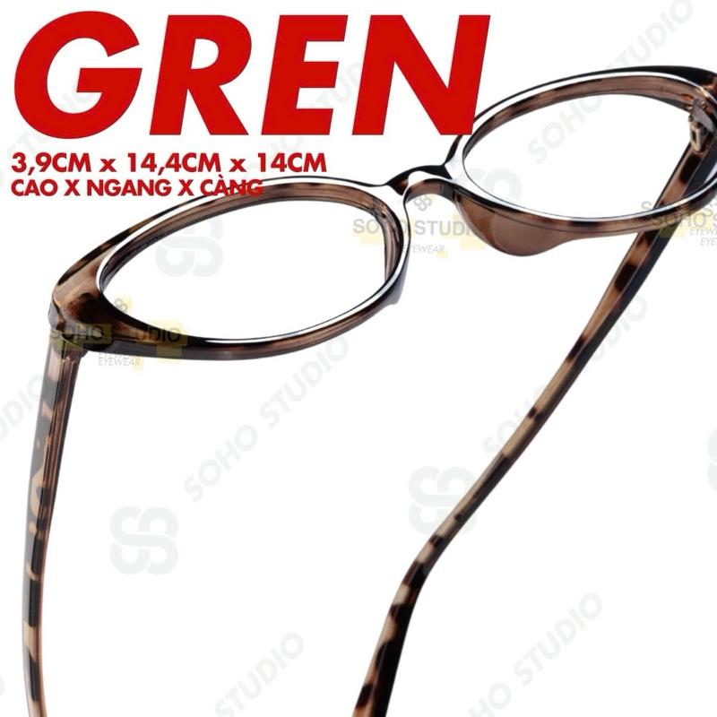 [Kèm Tròng Chống ASX] Gọng kính GREN form mắt mèo mềm mại thiết kế hiện đại mới Soho Studio