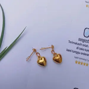 [sepasang]Anting Love emas Anti Karat Aksesoris Tahan Lama Dan Tidak Pudar