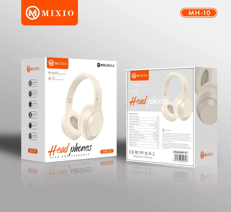 MIXIO MH-10 Headphone Bluetooth Wireless Headset Earphone 5.3 8