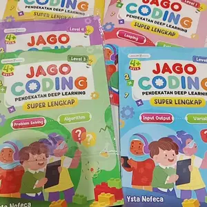 (Isi 5 Buku) PAKET BUKU JAGO CODING ANAK TK PAUD - Bisa Belajar Tanpa Komputer - Aktivitas Coding Superlengkap - Buku Coding Untuk Anak SD - konten padat full color - Coding For Kids 6 7 8 Tahun