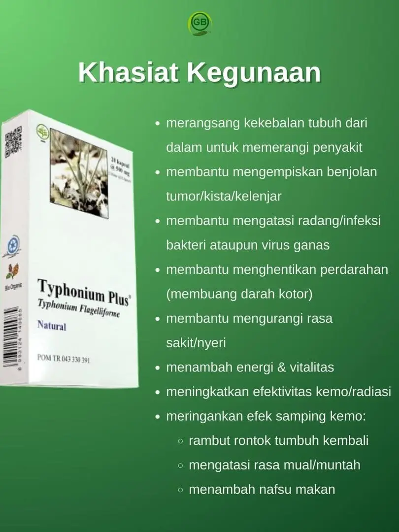 TYPHONIUM PLUS Obat Herbal Alami Kanker Tumor Miom Kista PCOS FAM