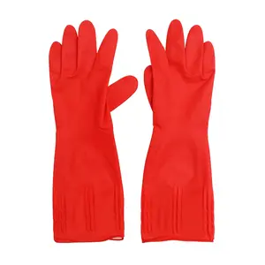 EELIC SAT-HK38CM Sarung Tangan Karet 1 Pasang Model Panjang Sarung tangan Cuci Piring Anti Air Rubber Glove Pelindung Tangan Yang Baik Mudah Dalam Pemakaian Motif Bunga