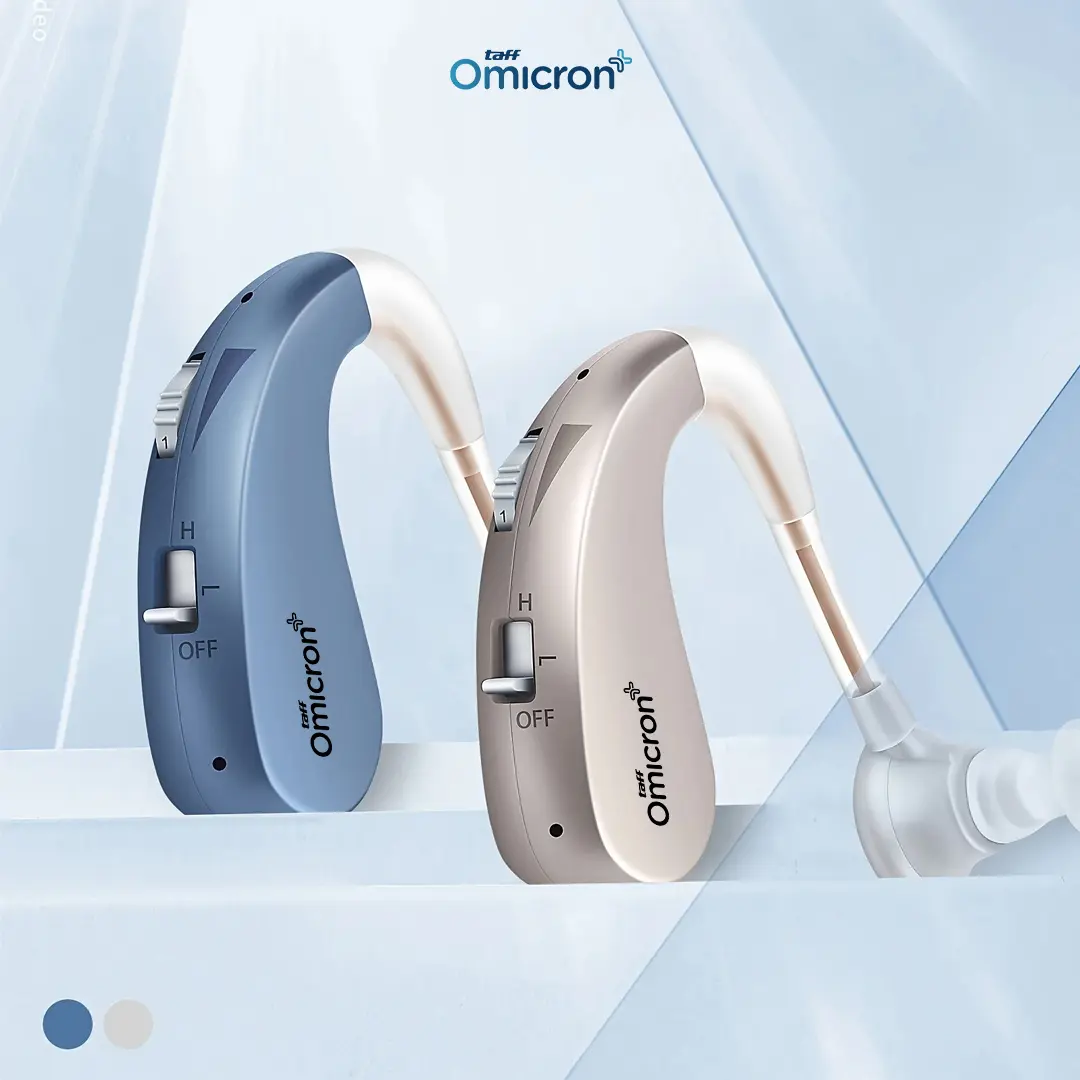 TaffOmicron Alat Bantu Dengar Hearing Aid Adjustable Rechargeable - JZ-1088F8-Ready Biru Beige