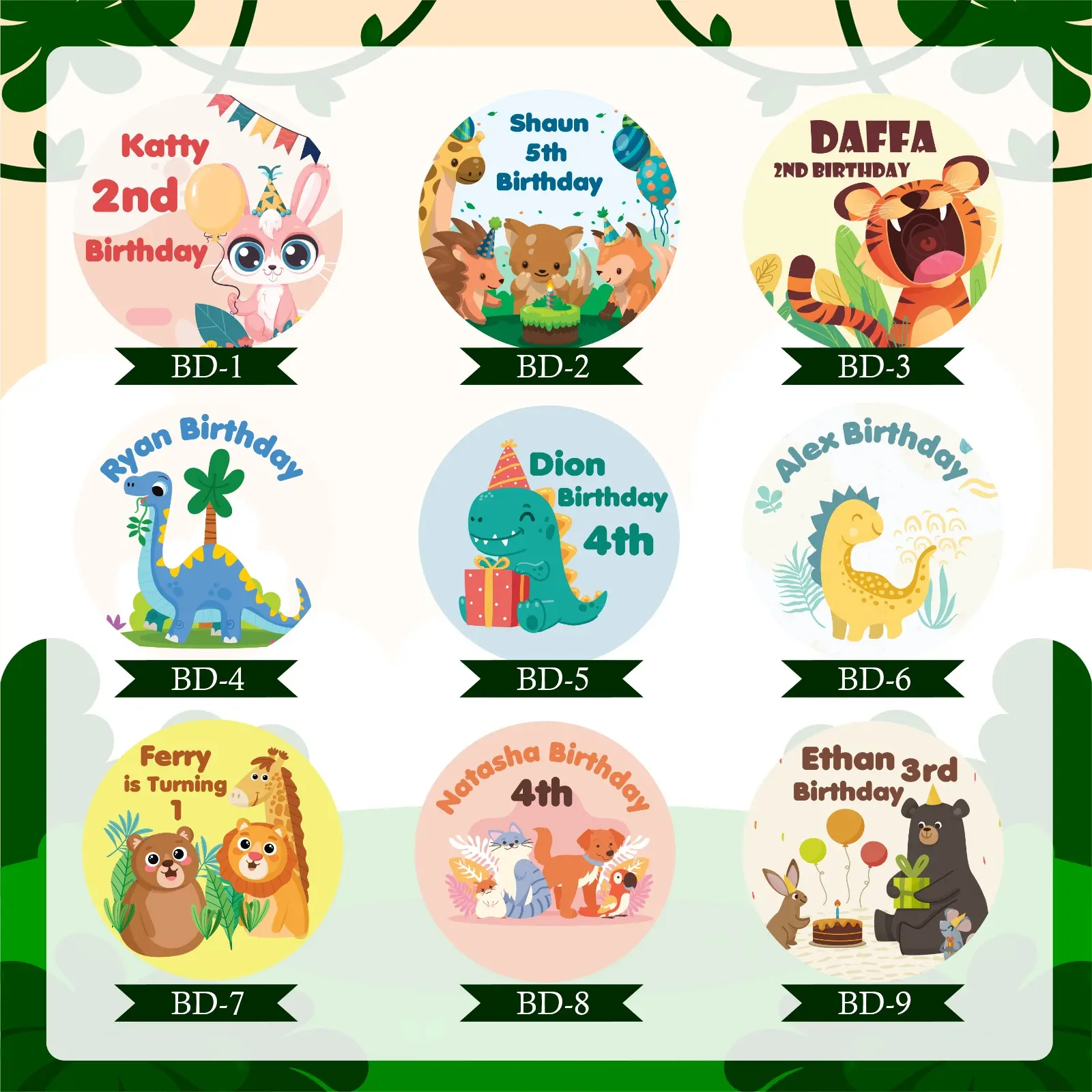 Stiker Ulang Tahun Anak Custom Chromo Free Design Label Sticker Ultah Box Nasi Hampers Souvenir