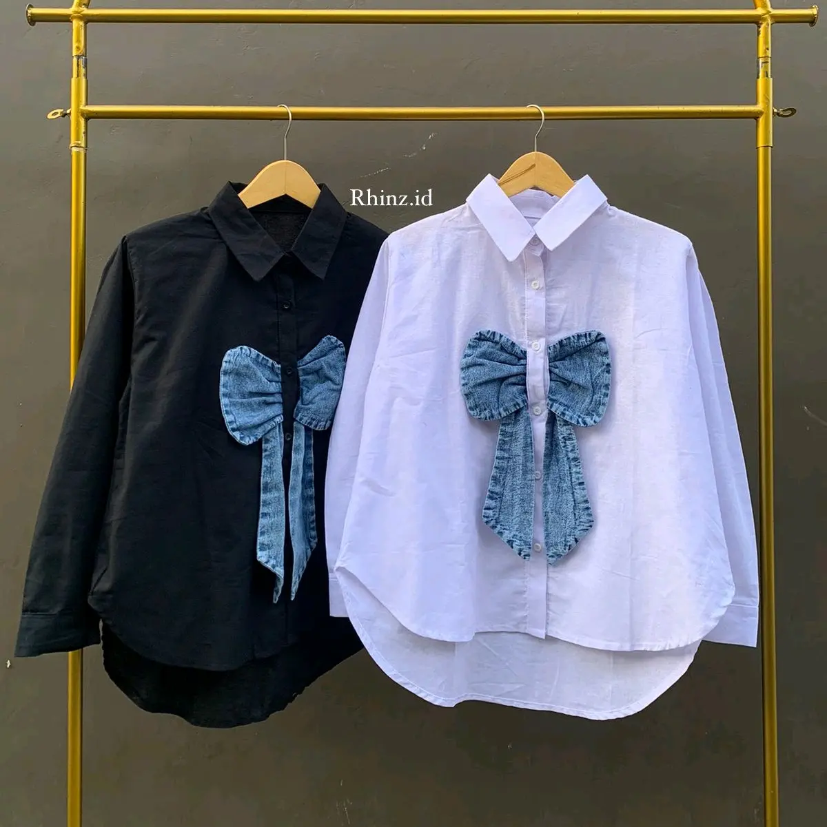 Oversize Kemeja Pita Atasan Remaja Kekinian